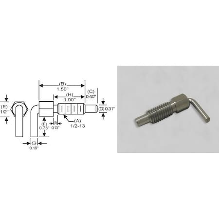 S & W Manufacturing L-Handle, Non Lock Nose w/O P, 1/2-13", 1" LNS-4